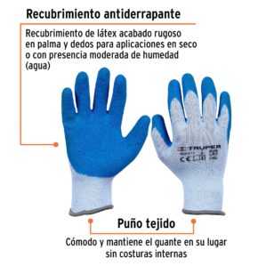 Guantes de poliester con latex rugoso chicos