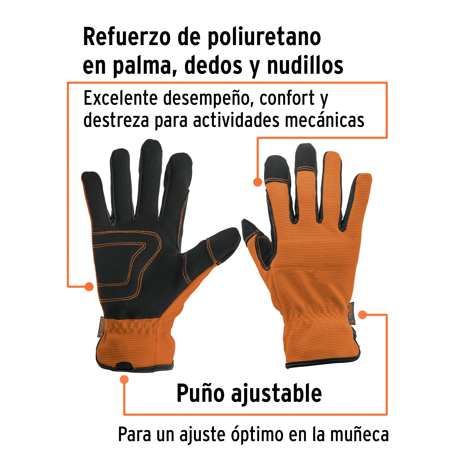 Guantes para mecanico palma reforzada