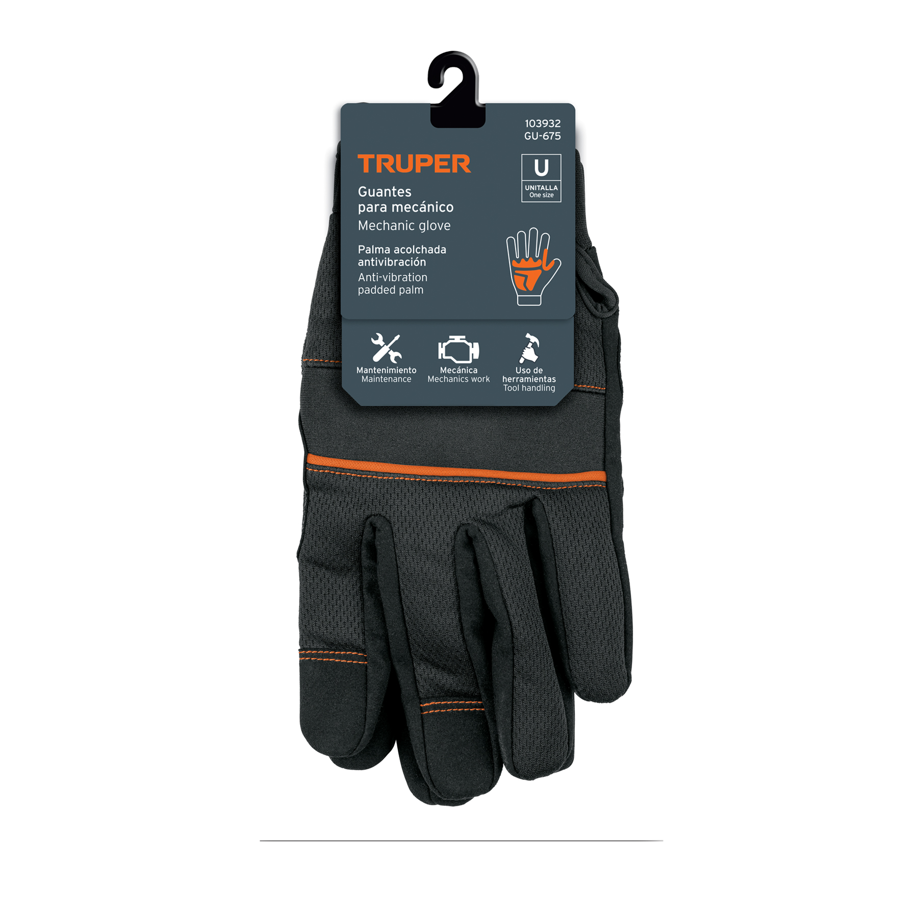 Guante para mecanico antivibraciones unitalla Truper