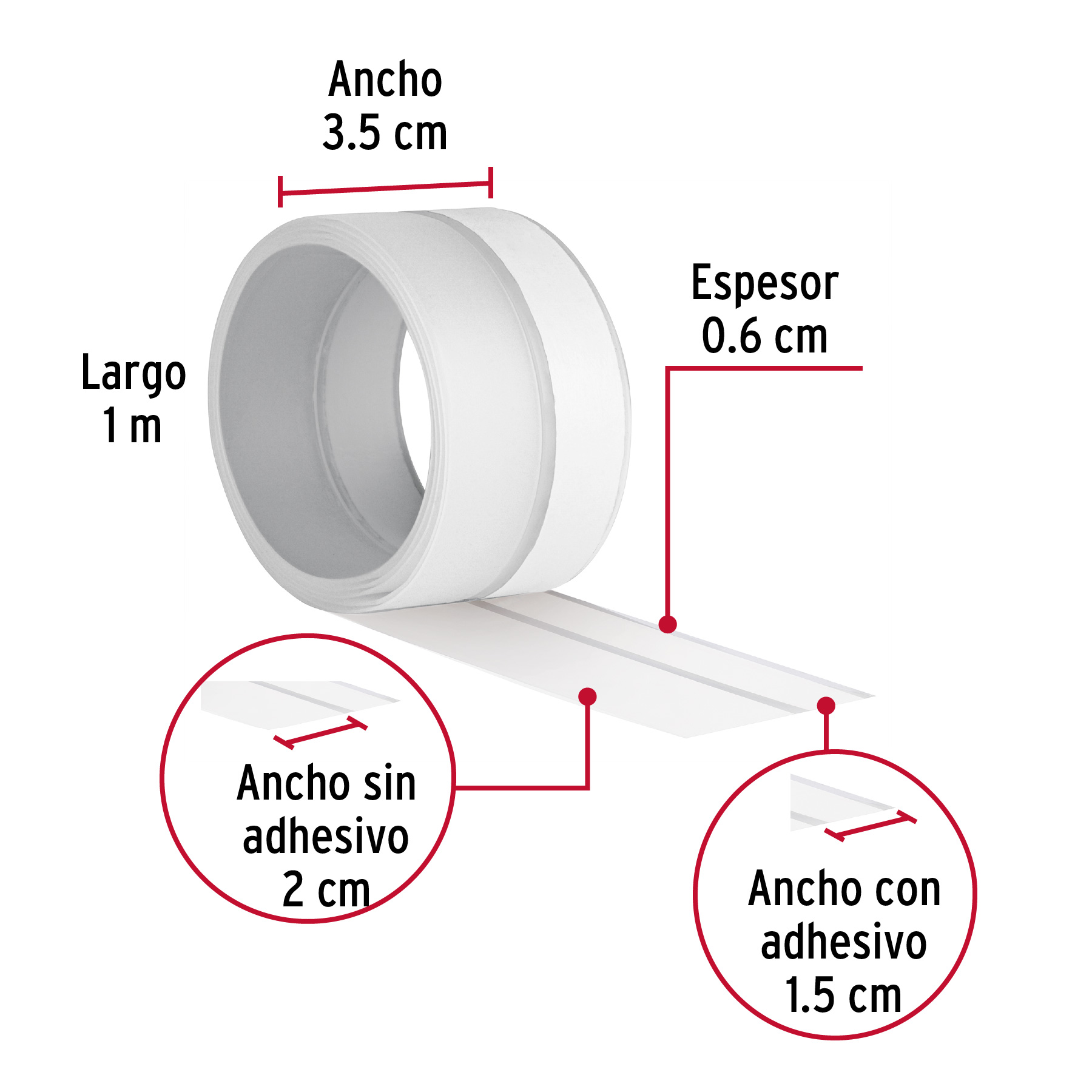 Cinta guardapolvo de 1m Ancho 3.5cm Transparente