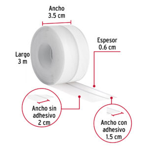 Cinta guardapolvo de 3m Ancho 3.5cm Transparente