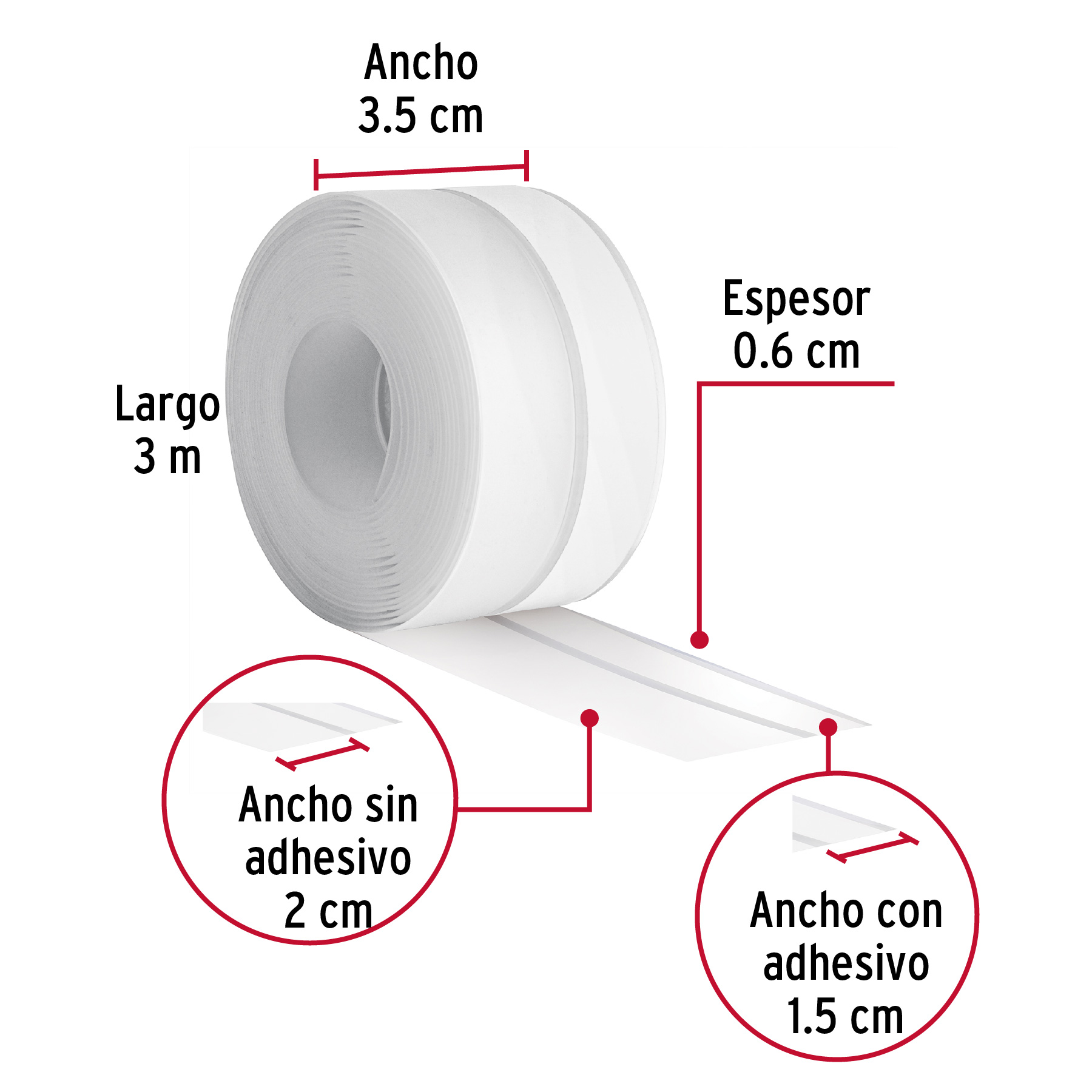 Cinta guardapolvo de 3m Ancho 3.5cm Transparente