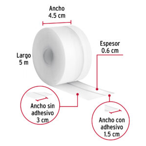 Cinta guardapolvo de 5m Ancho 4.5cm Transparente