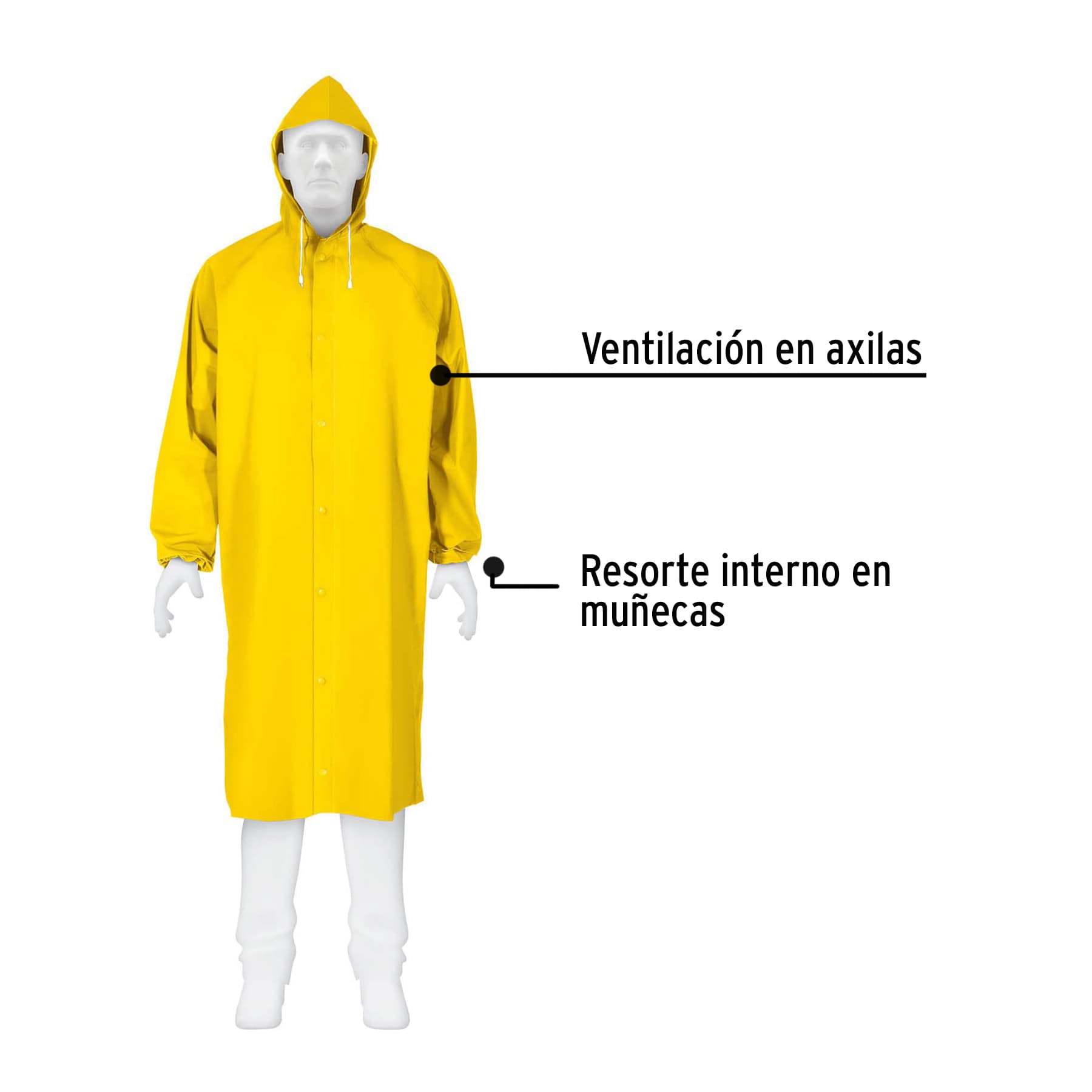 Gabardina impermeable PVC Mediana Truper Reforzada