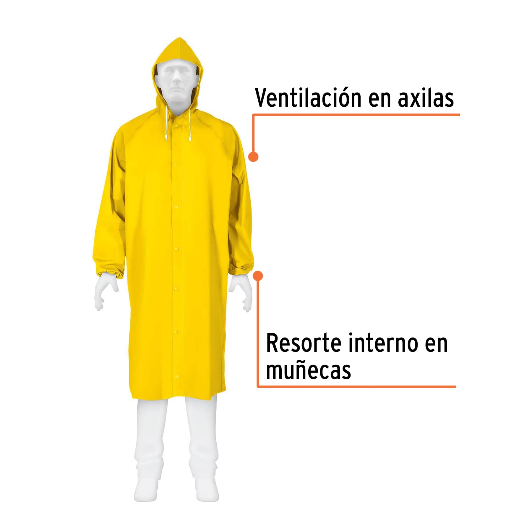 Gabardina impermeable PVC Mediana Truper Reforzada