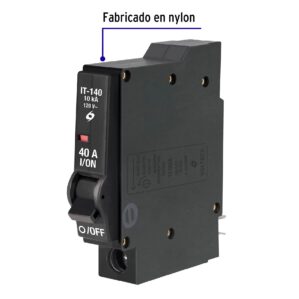 Interruptor termomagnetico 1 polo 40A Pastilla Volteck