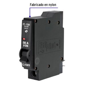 Interruptor termomagnetico 1 polo 50A Pastilla Volteck