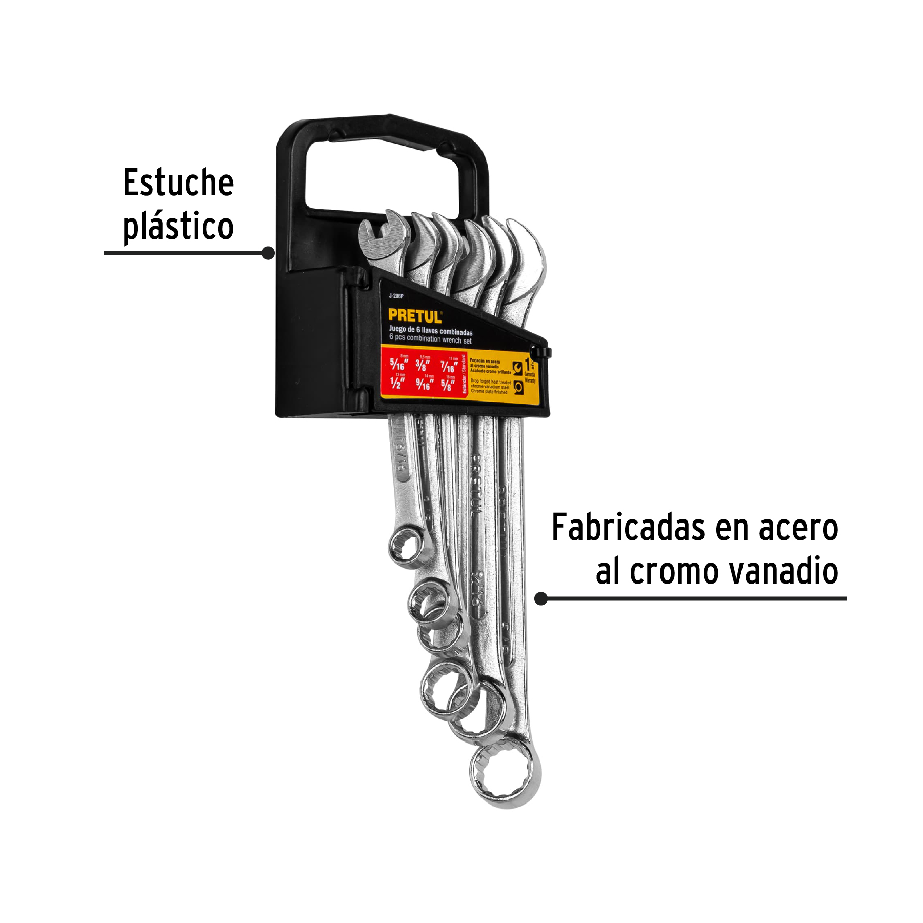 Juego de 6 llaves combinadas Standar