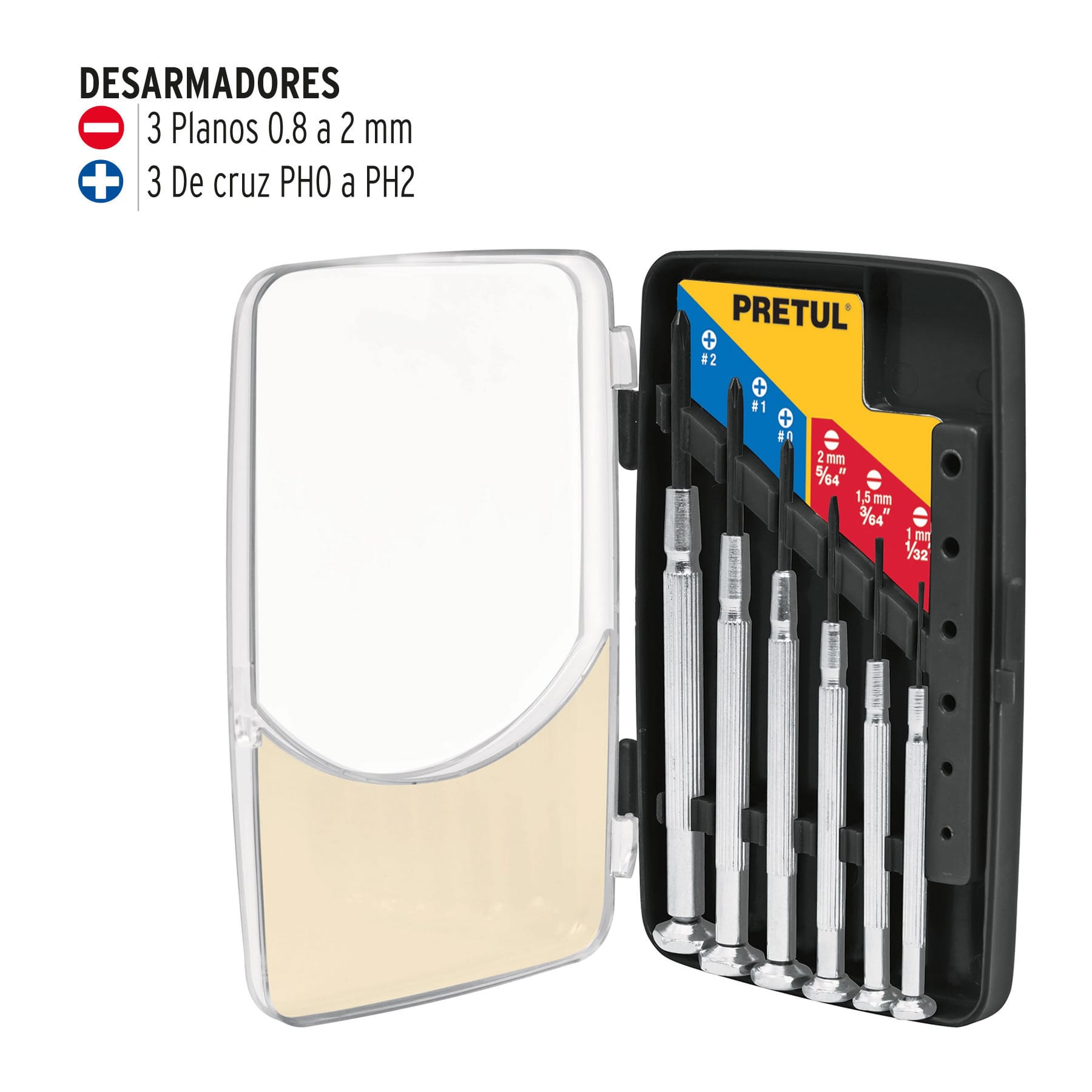 Juego con desarmadores de presicion 6 piezas