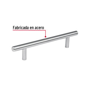 Jaladera niquel satinado estilo Cilindro de 12.8cm