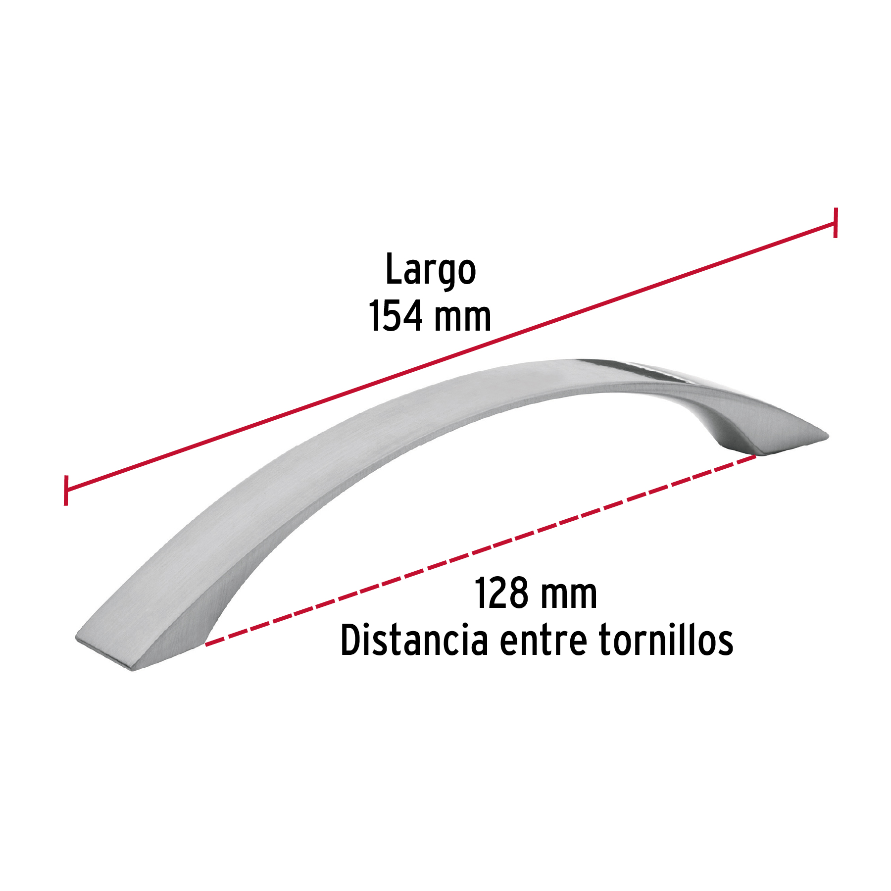 Jaladera Niquel Satinado estilo Moderno de 128mm