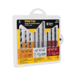 Juego de brocas mixto 9 piezas Pretul