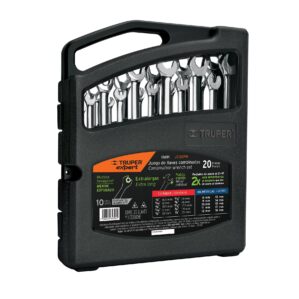 Juego de llaves combinadas 20 piezas pulidas en maletin