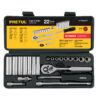 Juego de 22 herramientas 1/4" std para mecanico Pretul