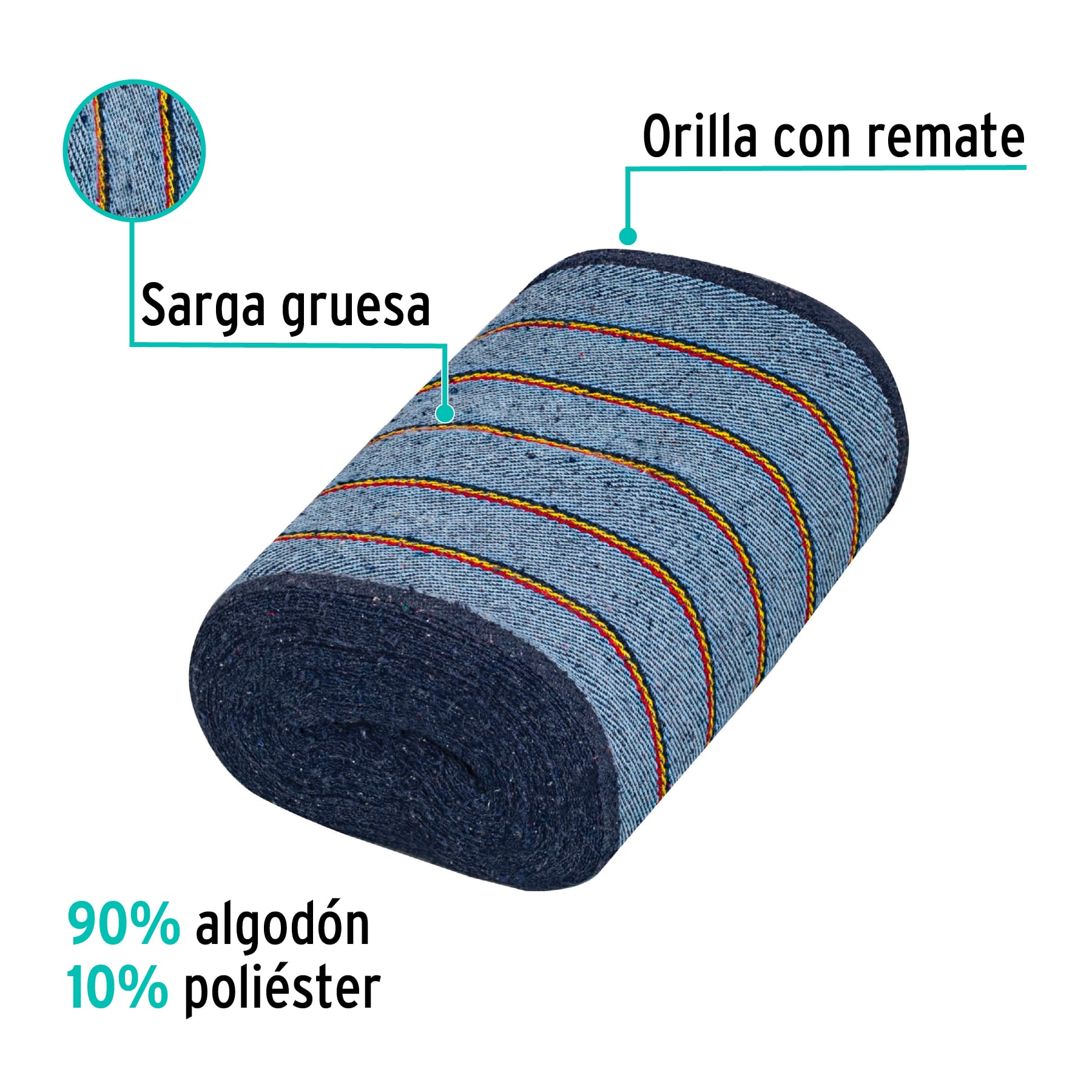 Jerga gruesa en rollo 25m azul