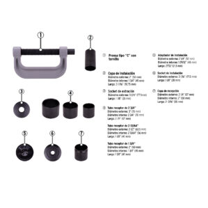 Juego para desmontar rotulas y terminales de 4 piezas