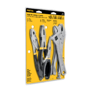 Juego de 4 Pinzas y 1 Llave Perico Pretul