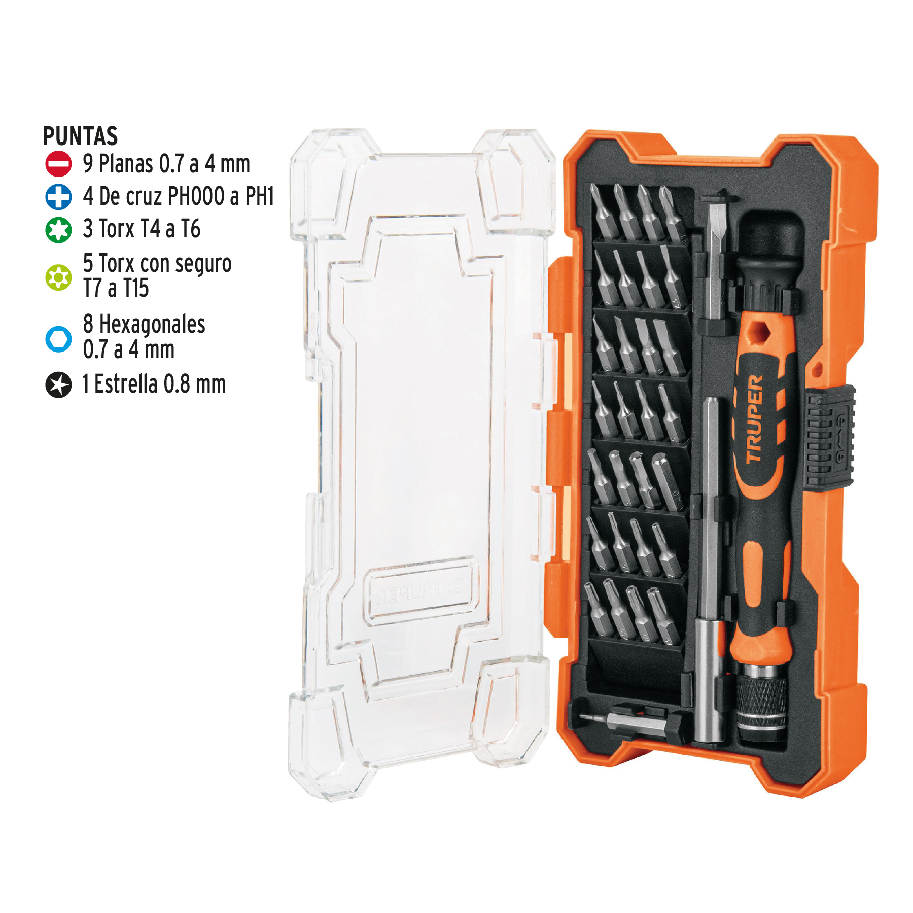 Desarmador de Precision con 30 Puntas Intercambiables