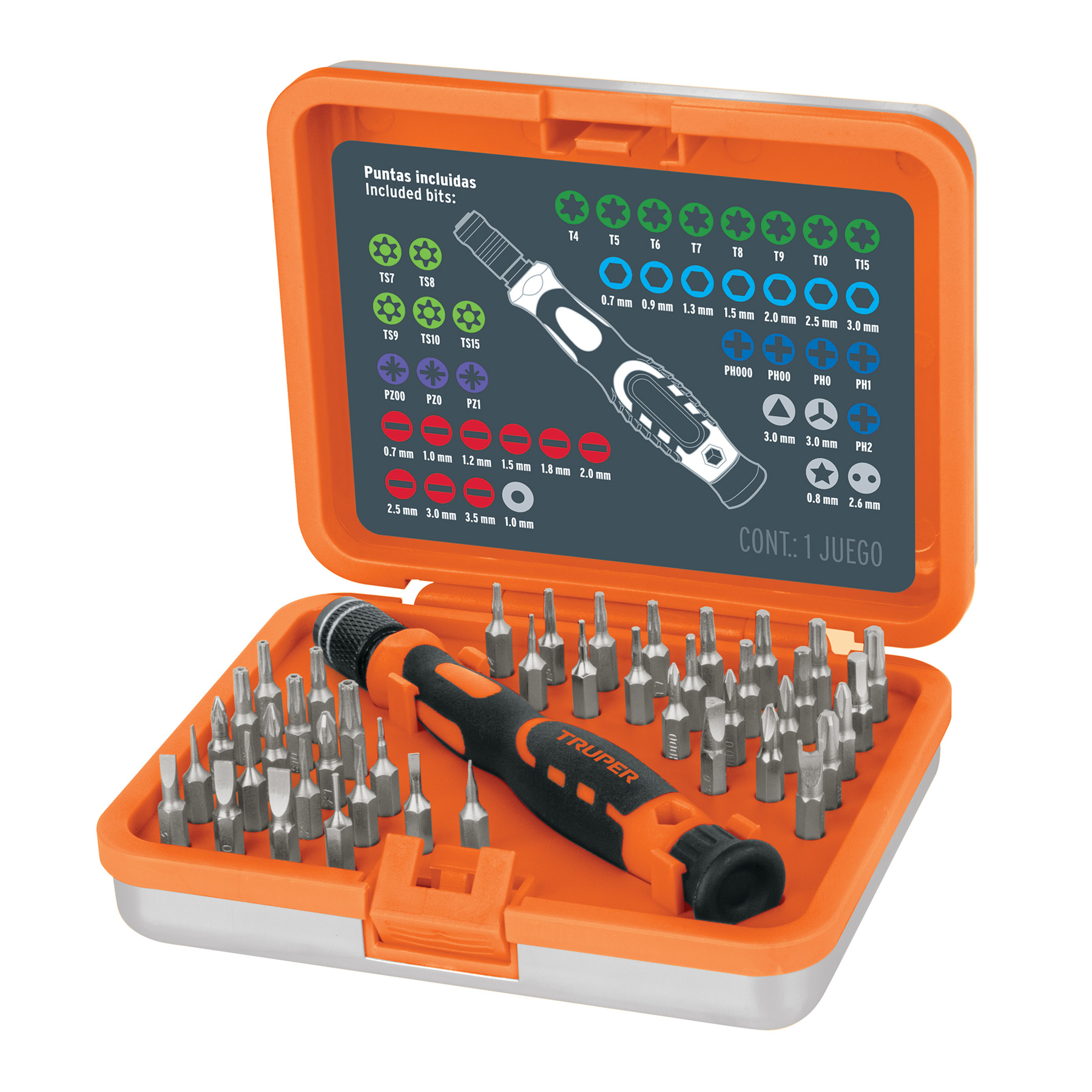 Juego desarmadores de joyero Punta intercambiable 42pzas