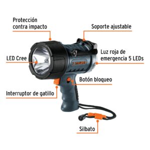 Lampara Linterna Recargable Led Alta Potencia 300lm