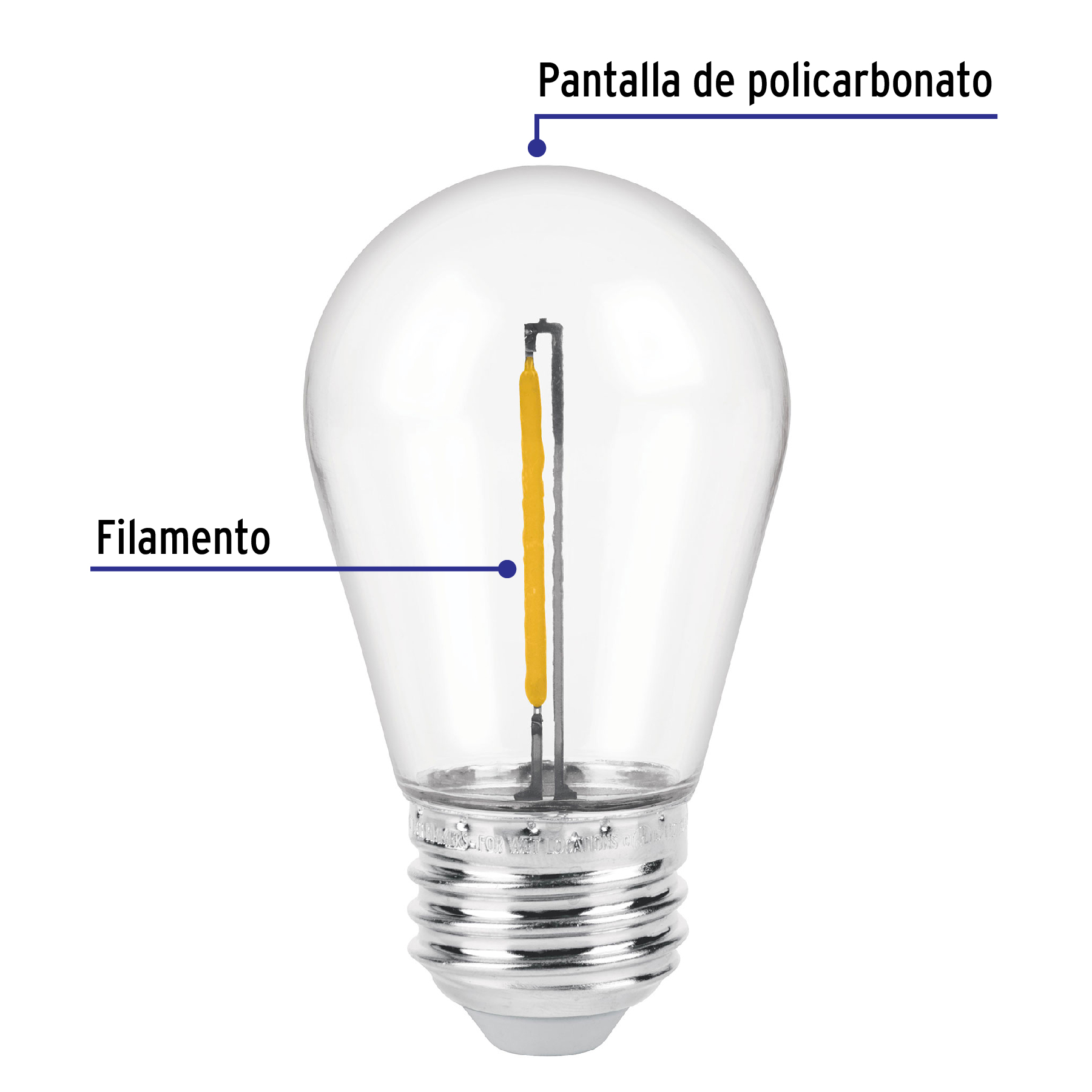 Foco Lampara de LED S14 de 1w Luz calida Para Series Luces