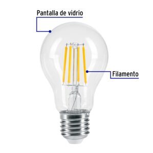 Lampara de LED estilo antiguo A19 6w E26 luz calida