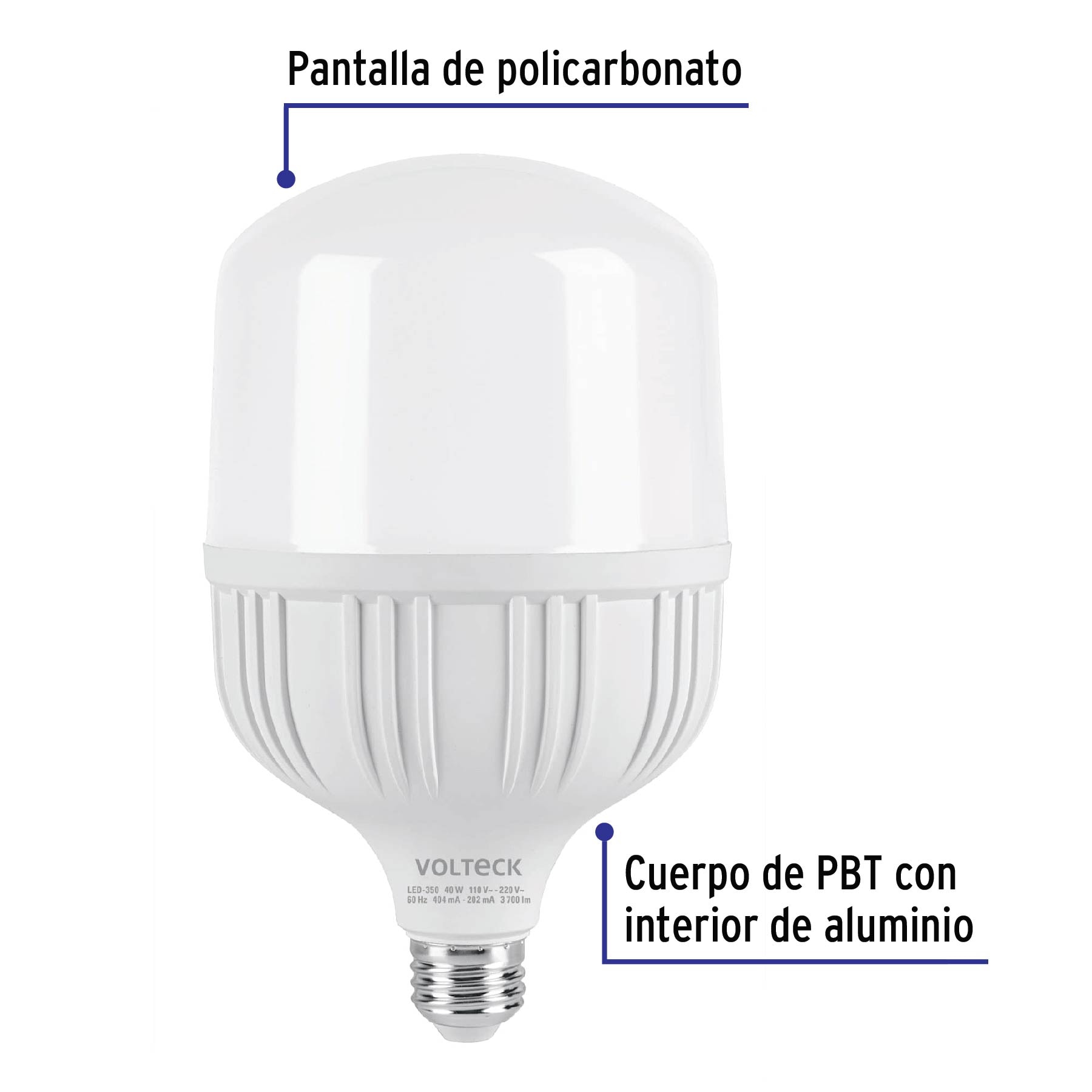 Foco Lampara LED 40w Alta potencia Luz de dia