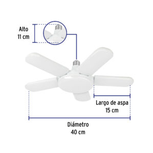 Lampara de LED 50w tipo ventilador con 5 aspas ajustables