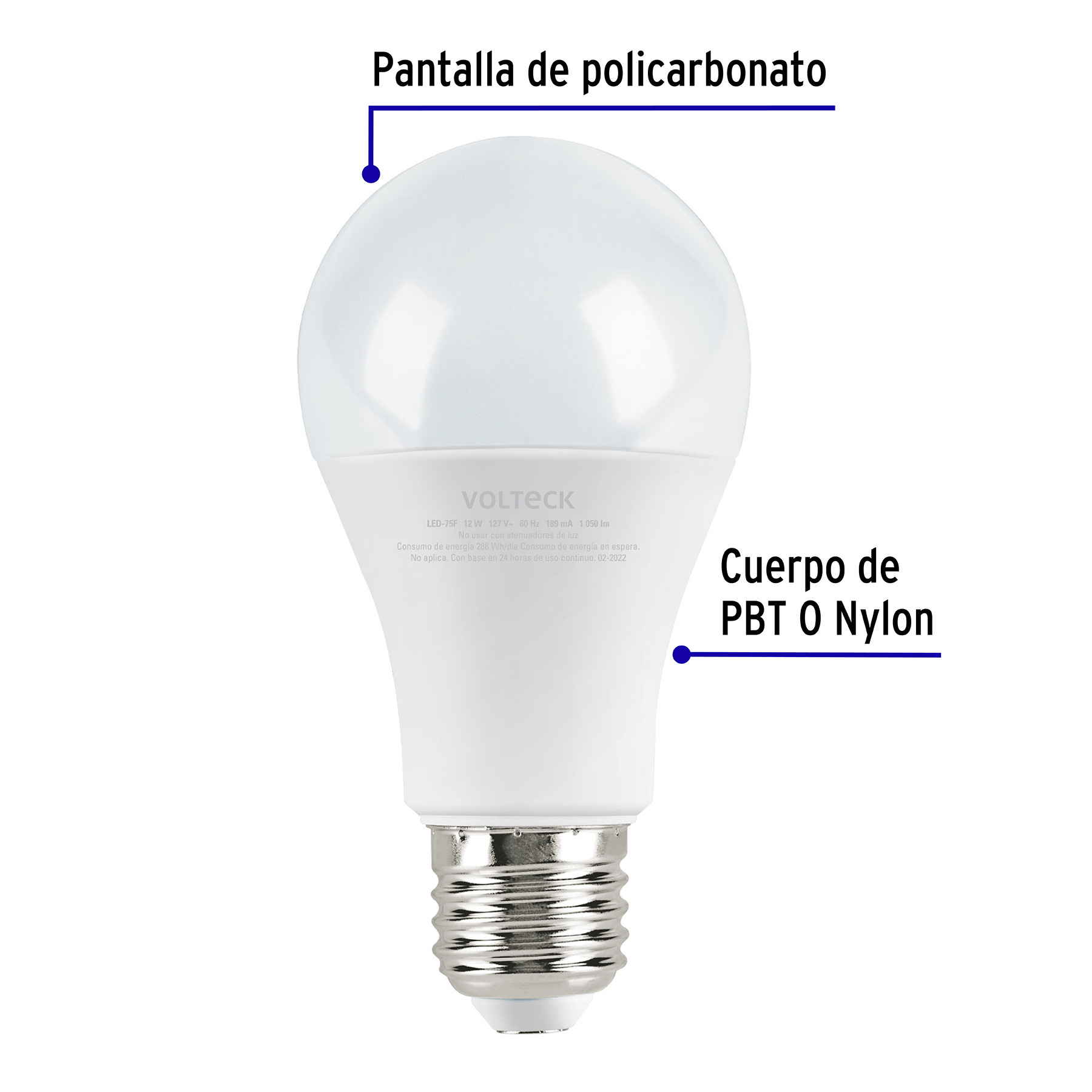 Foco Lampara de LED de 12w (80w) luz de dia blister