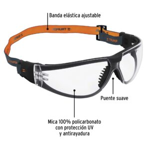 Lentes de seguridad transparente con banda elastica Active