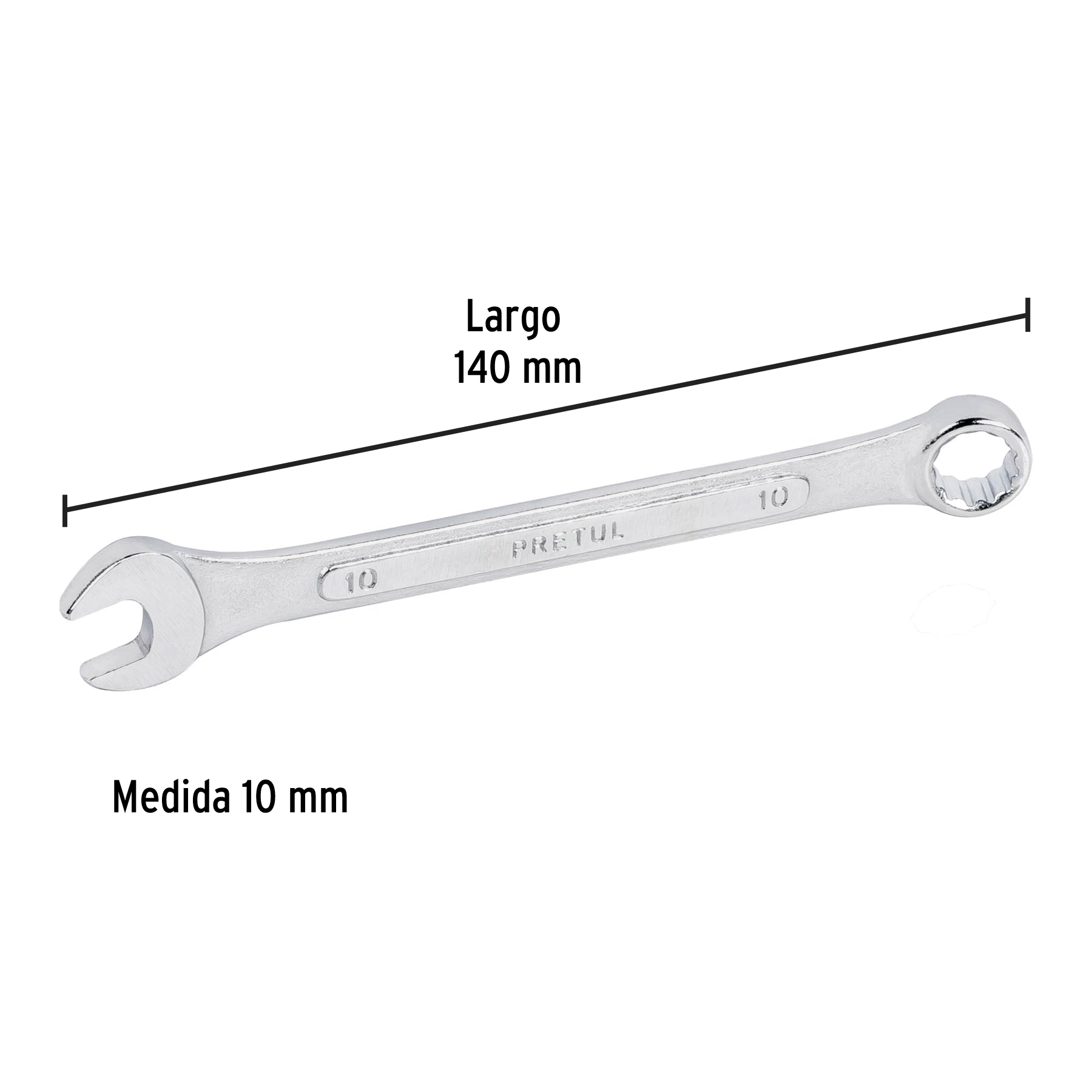 Llave combinada 10mmx140 mm Pretul