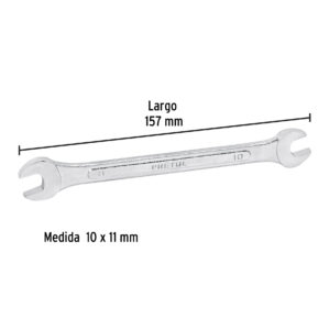 Llave española, milimetrica, 10 x 11 x 157 mm, Pretul