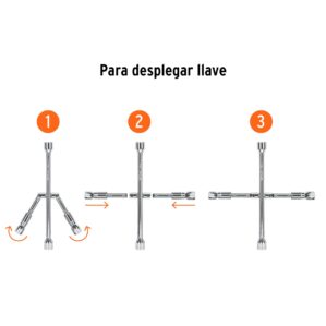 Llave de cruz para auto 14" plegable
