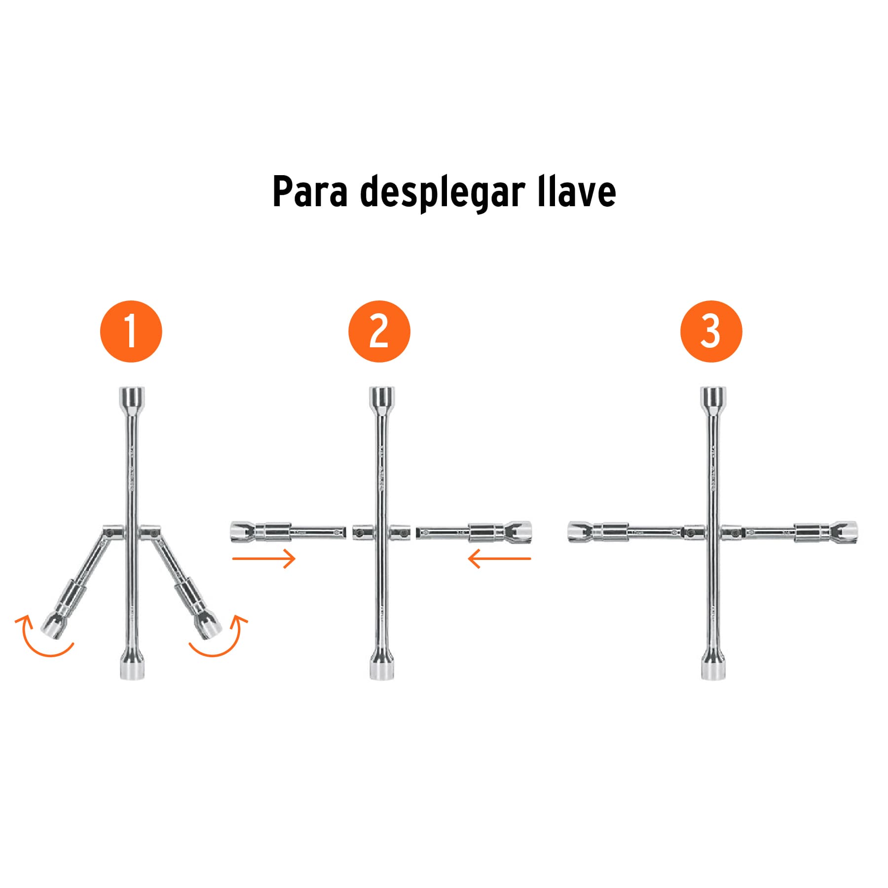 Llave de cruz para auto 14" plegable