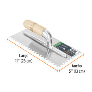 Llana mango madera canto dentado cuadrado 1/4