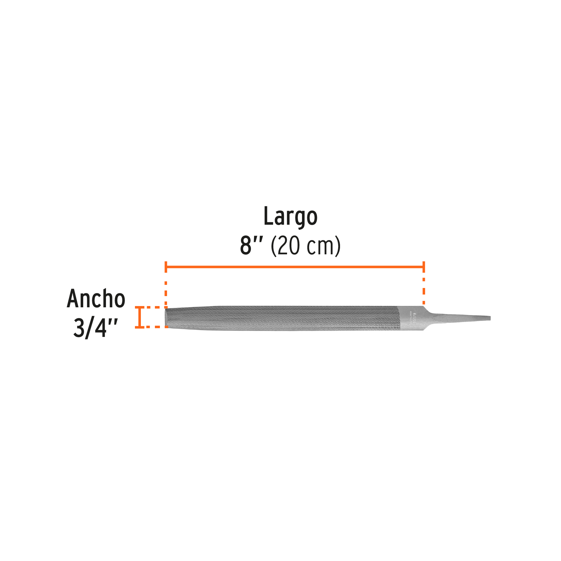Lima media caña muzas de 8"