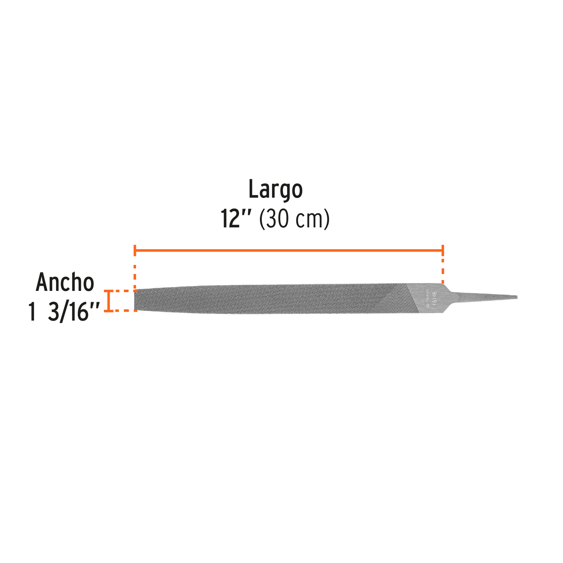 Lima plana bastarda de 12"