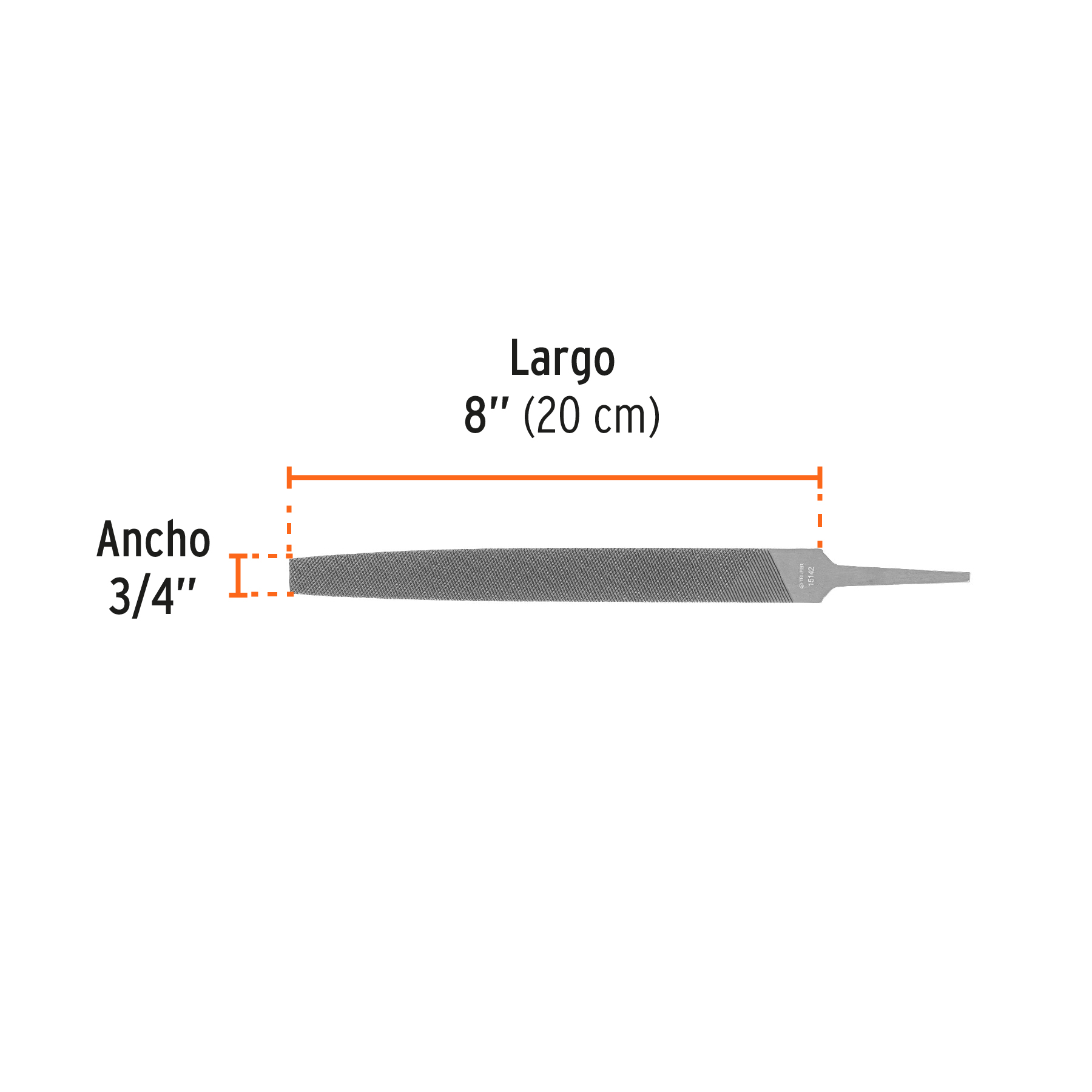 Lima plana bastarda de 8"