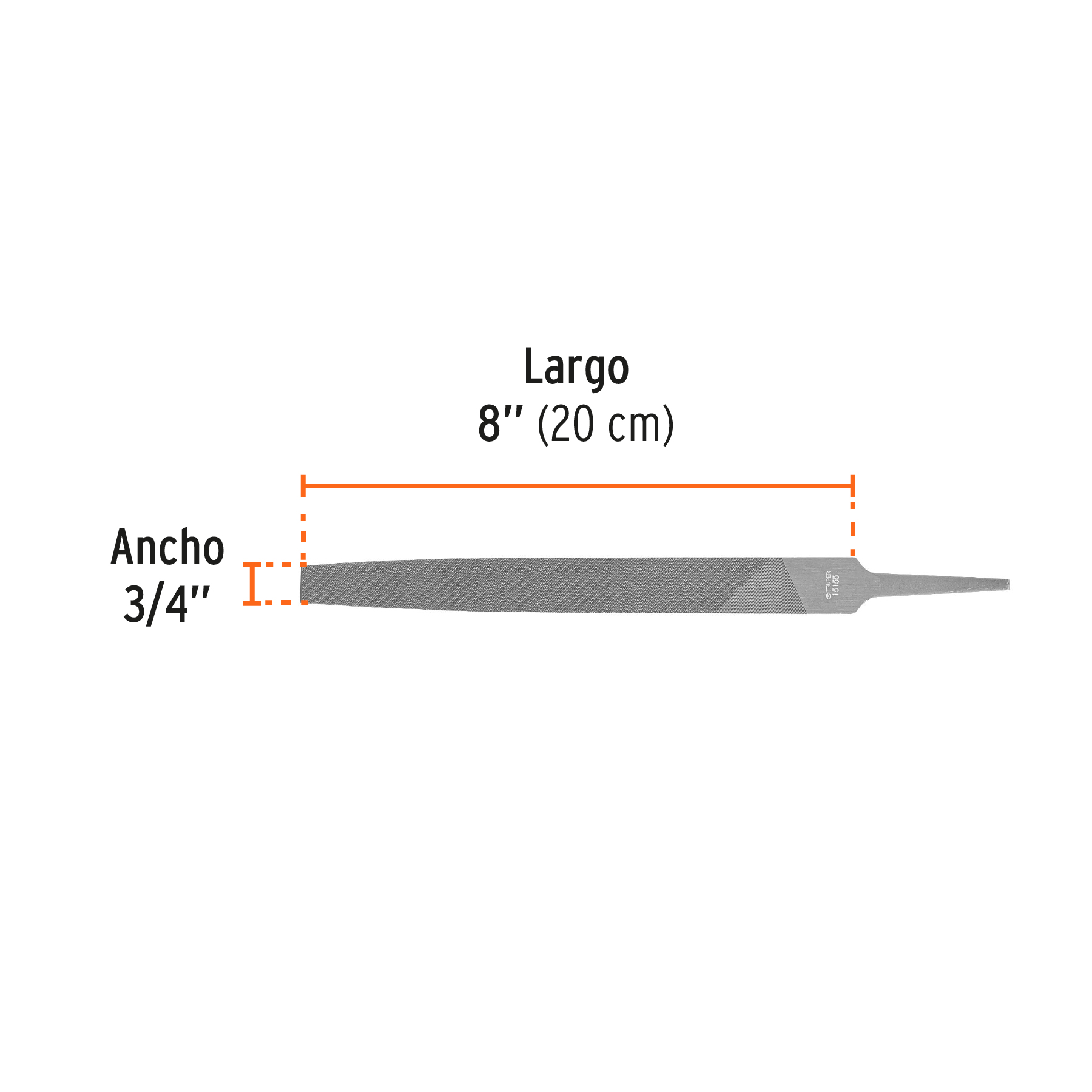 Lima plana muza de 8"