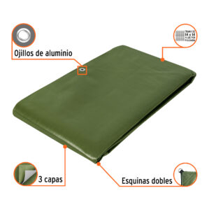 Lona uso rudo verde olivo 4x5m Truper Expert