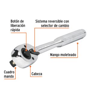 Matraca Cabeza de pera cuadro 1/2" Truper