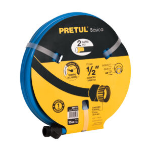Manguera 1/2" 2 capas de15m azul con conexiones Pretul