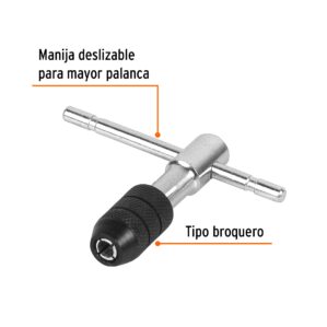 Maneral en T para machuelo 1/4"