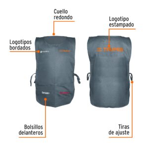 Mandil bordado al frente, estampado al dorso