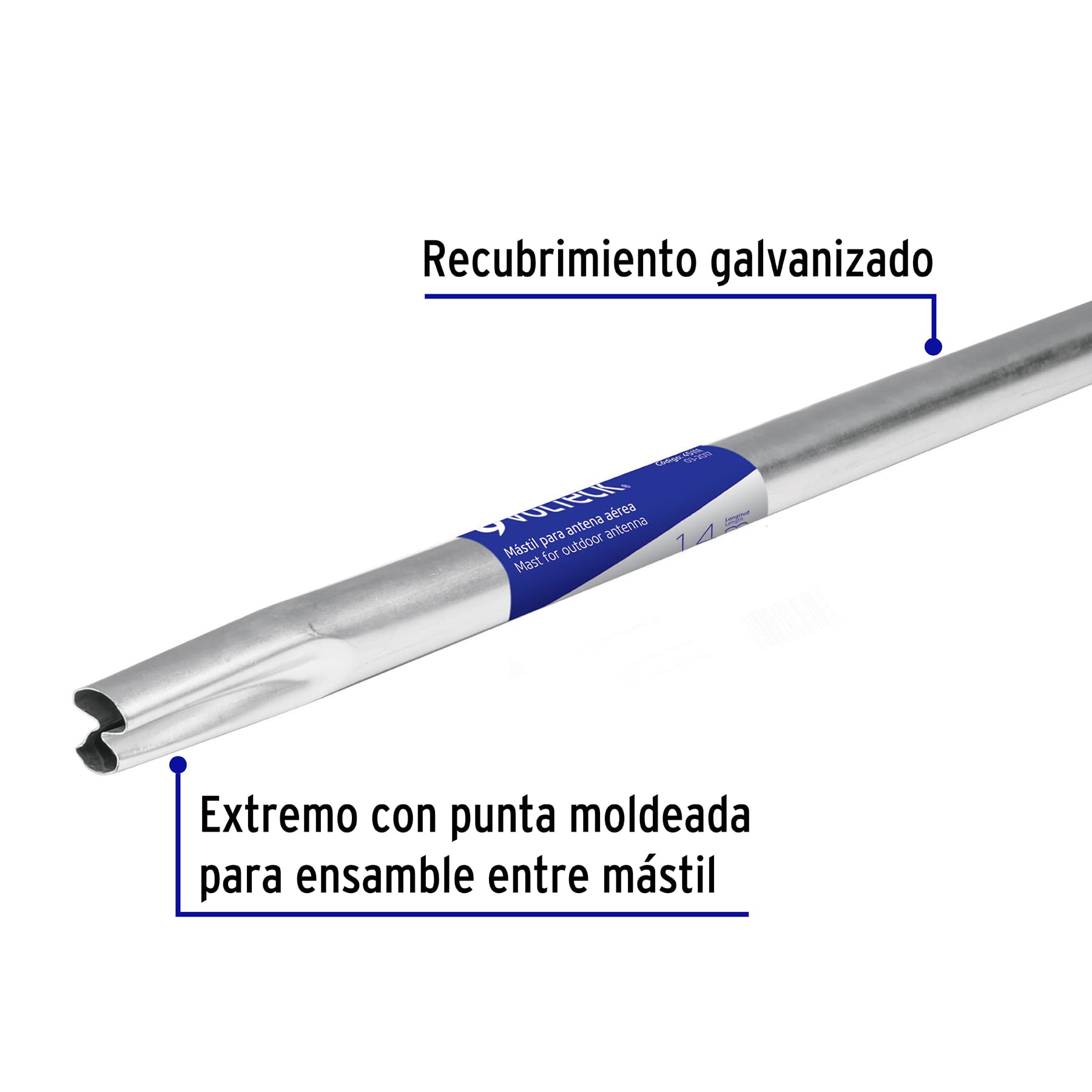 Mastil para antena aerea de 1.4m