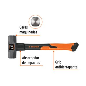 Marro Maceta 4 libras mango fibra de vidrio