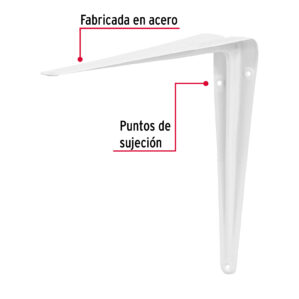 Mensula de acero 8x10" 20x25cm Blanco