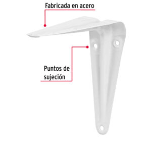 Mensula de acero 4x5" 10x12.5cm Blanco