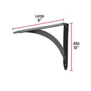 Mensula reforzada negra diseño barra 8 x 10