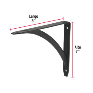 Mensula reforzada negra diseño barra 5 x 7